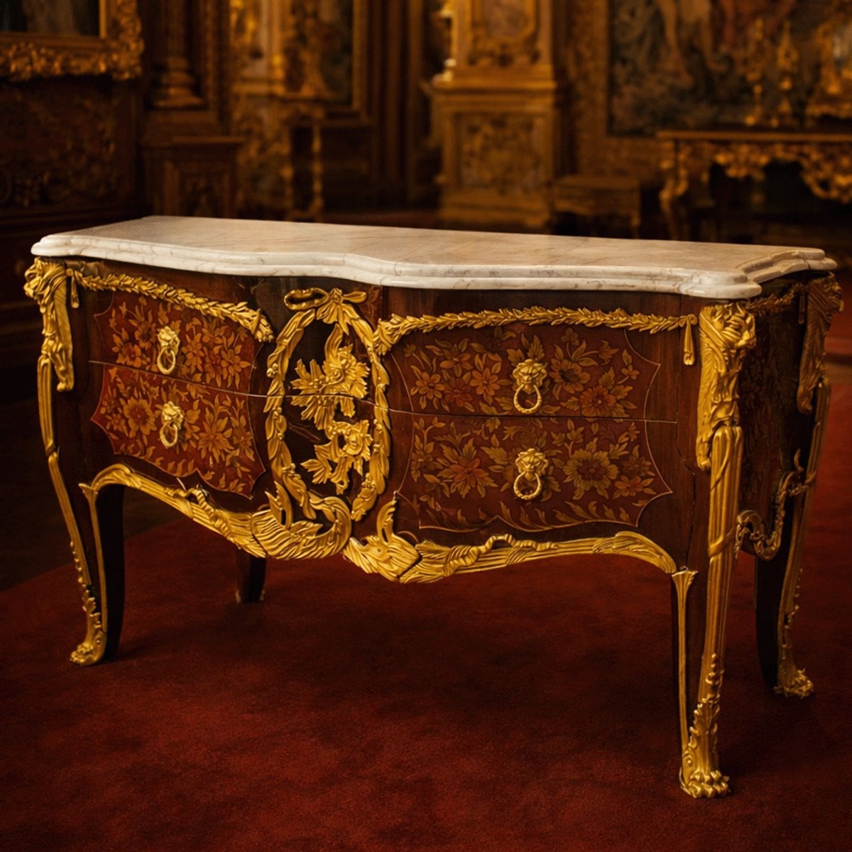 Megabarok Louis XIV Leeuwen Commode