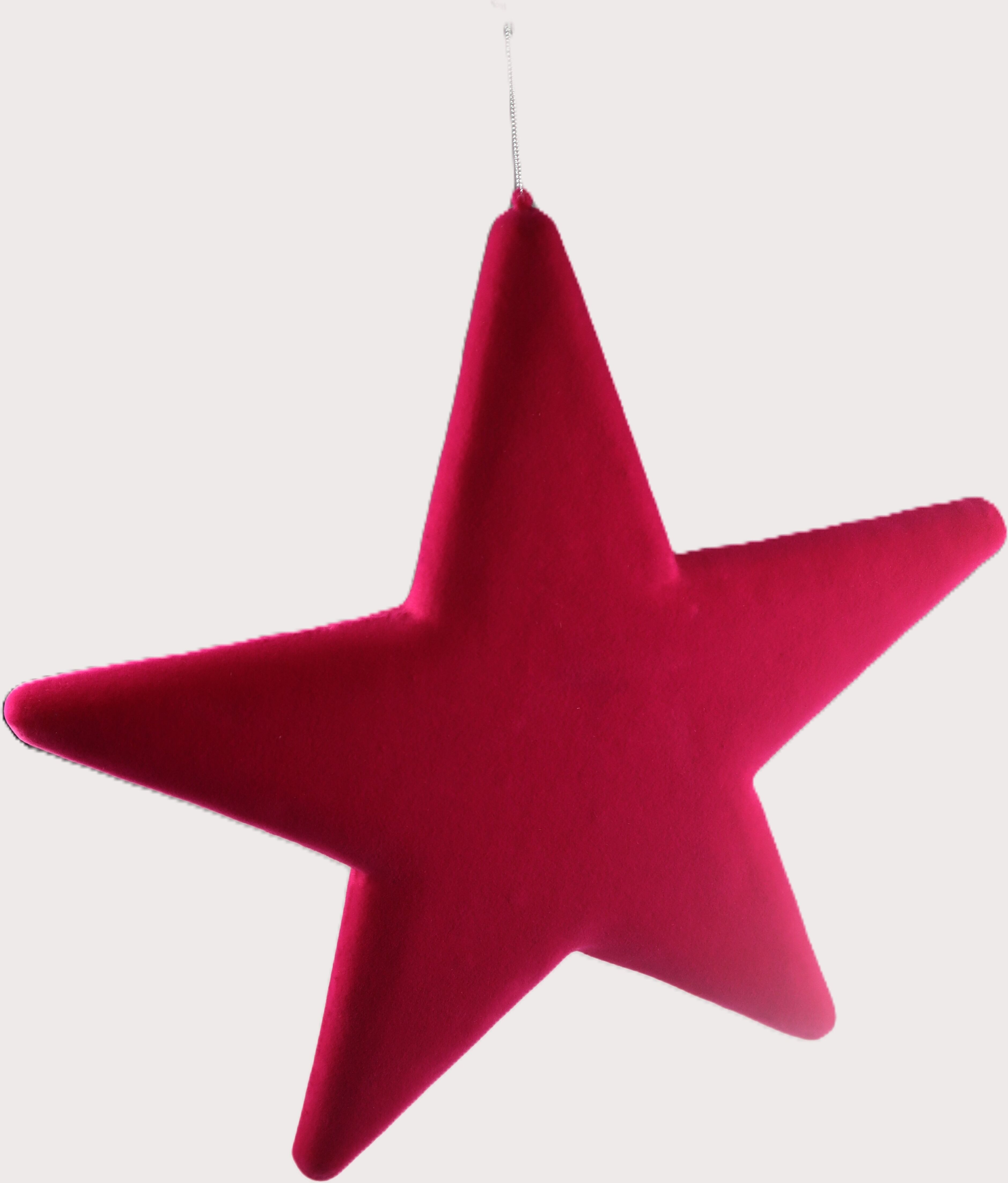 Dekostern AM DESIGN "mit Flock, Kunststoff, 50 cm Höhe", pink (dunkelrot), B:50cm H:50cm T:4cm, Kunststoff, Dekosterne, Dekostern, für klassische Weihnachtsstimmung und elegante Festlichkeit dunkelrot B/H/T: 50cm x 50cm x 4cm