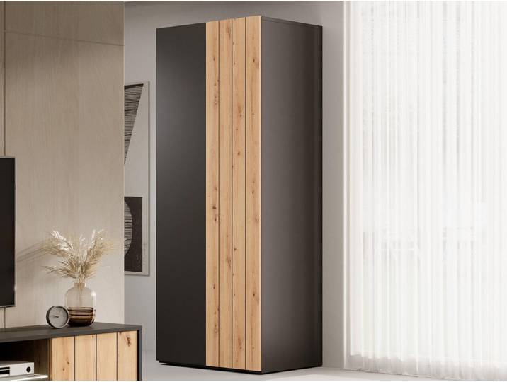 Compleo Kleiderschrank zweitürig, Loft Design, mit Stange für den Kleiderbügel