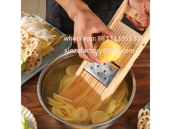 Râpe Portable personnalisable, accessoires de cuisine, trancheur de légumes en bois massif, trancheur de pommes de terre multifonctionnel, épaisseur réglable