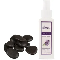Wellness-Set mit 9 Hot Stone Massage-Steinen & Lavendel-Körperöl - Ideal für Partner- oder Einzelmassage - Lindert Schmerzen gezielt