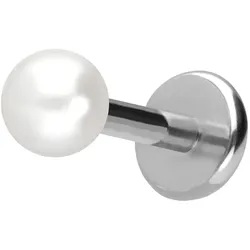 Titan Labret mit Push Fit SYNTHETISCHE PERLE