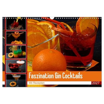 Faszination Gin Cocktails (Wandkalender 2027 DIN A3 quer), CALVENDO Monatskalender