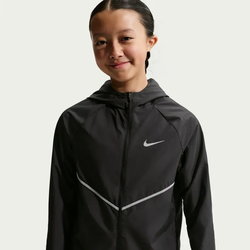 NIKE Miler UV-Repel Trainingsjacke Kinder 010 - black/reflective silv XS (122-128 cm)