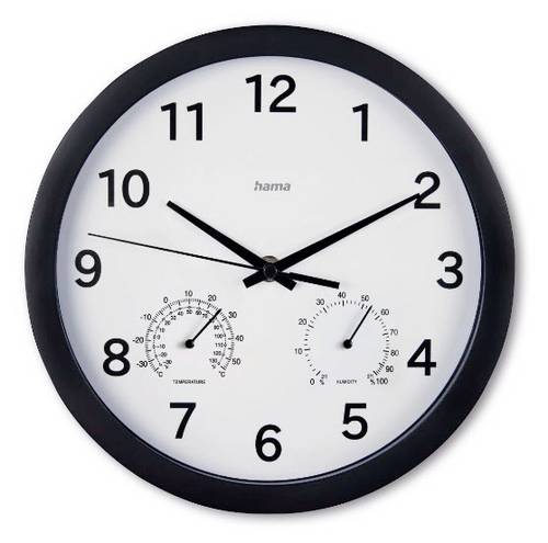 Hama 00185868 Quarz Wanduhr 25cm x 250mm x 250mm x 40mm Schwarz