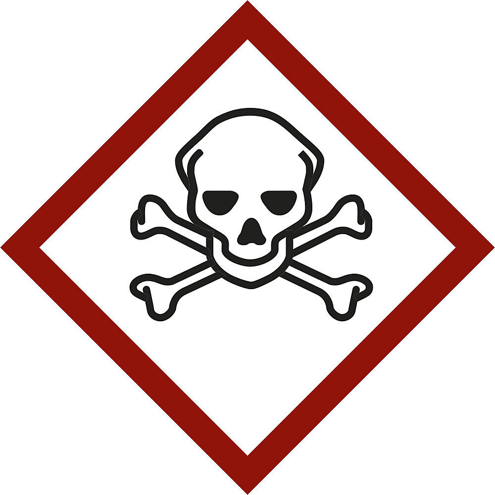 kaiserkraft Gefahrstoffkennzeichen, Totenkopf, VE 10 Stk, Folie, 105 x 105 mm