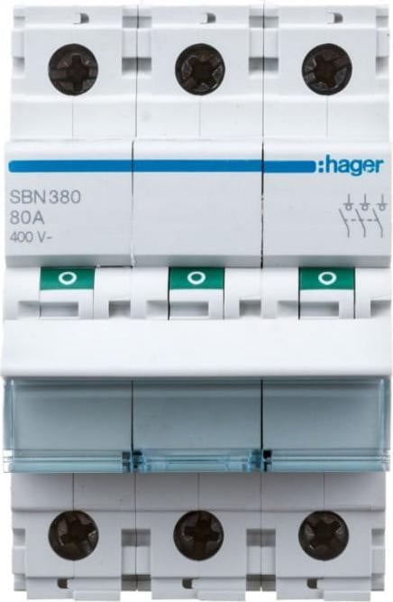 Hager Schakelaar SBN380, 80A, 3-polig, 3 contacten, 400VAC