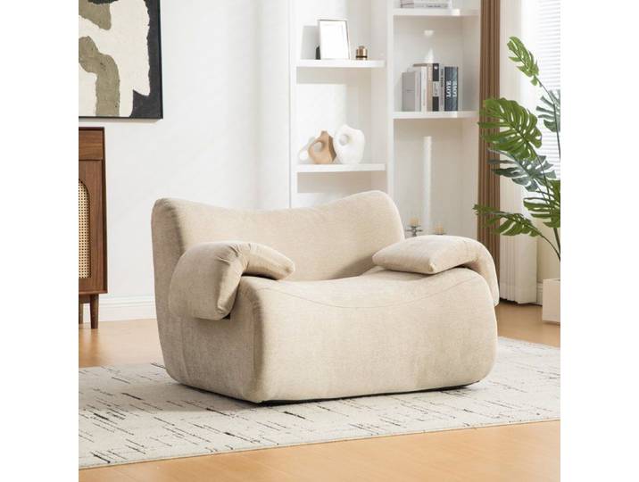 Canapé modulable compressé en chenille mousse 30D haute résilience sans montage léger à déplace dessous antidérapant kaki clair
