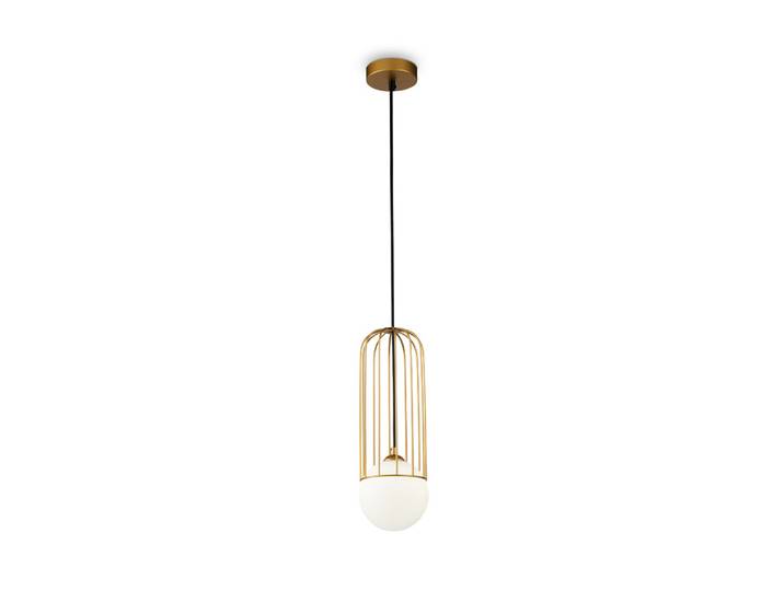 Suspension\, métal\, doré\, douille G9\, H 168cm