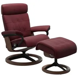 Stressless Sessel mit Hocker Erik Signature Leder Rot Batick Bordeaux L (Large)