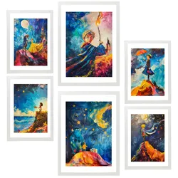 POSTER Set Mit 6 Kinderfilme A3 & A4 Weißer Rahmen