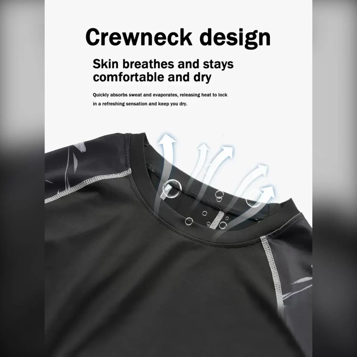 INF Schwarzes bedrucktes Thermoset (Langarm + Hose) - Slim Fit Baselayer L