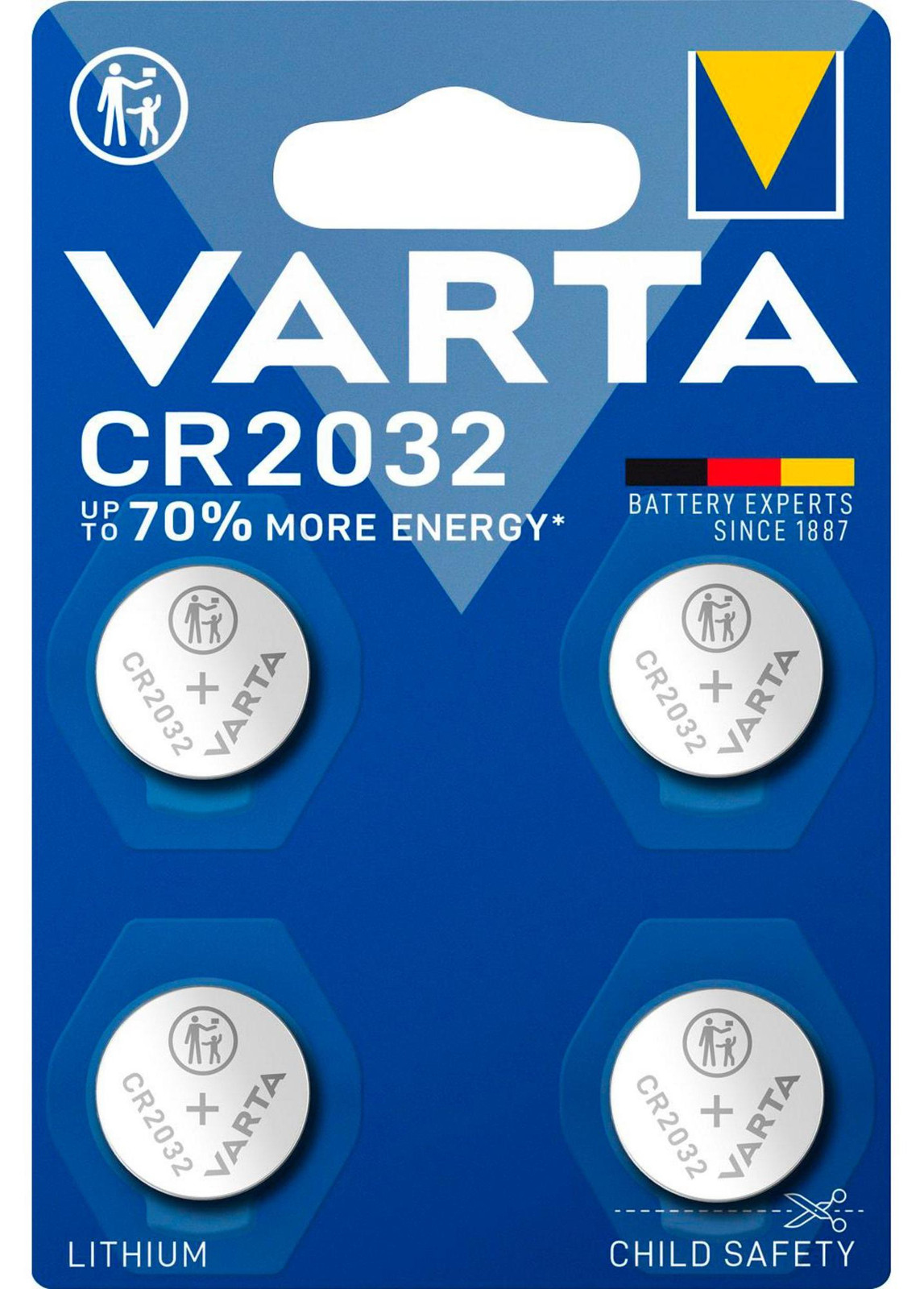 Varta CR2032 lithium knoopcel, 3V, verpakking met 4 stuks