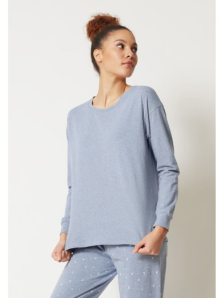 Skiny Pyjama-Oberteil in Hellblau - 38