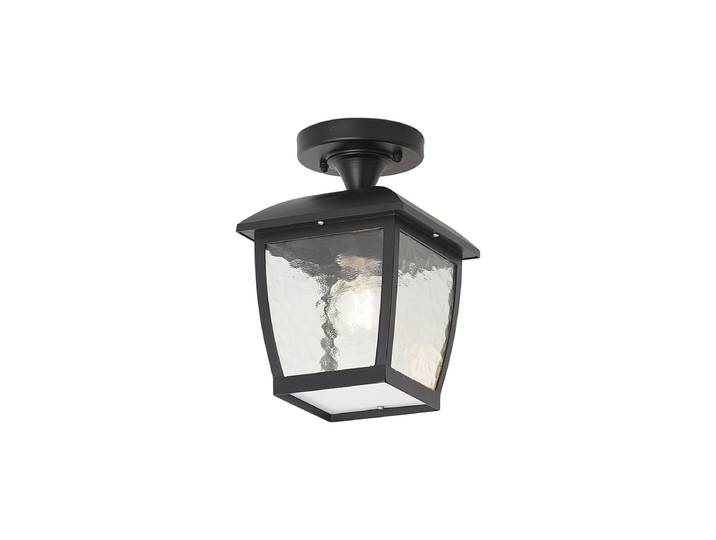 Plafonnier classique noir IP44 - Leuven