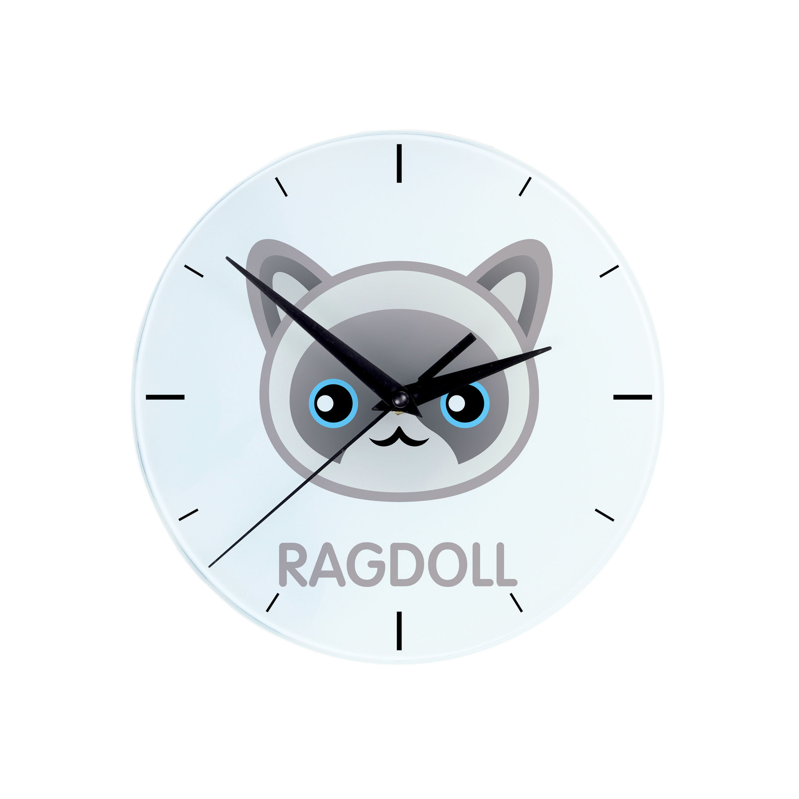 Art-Dog Ragdoll MDF-wandklok met afbeelding