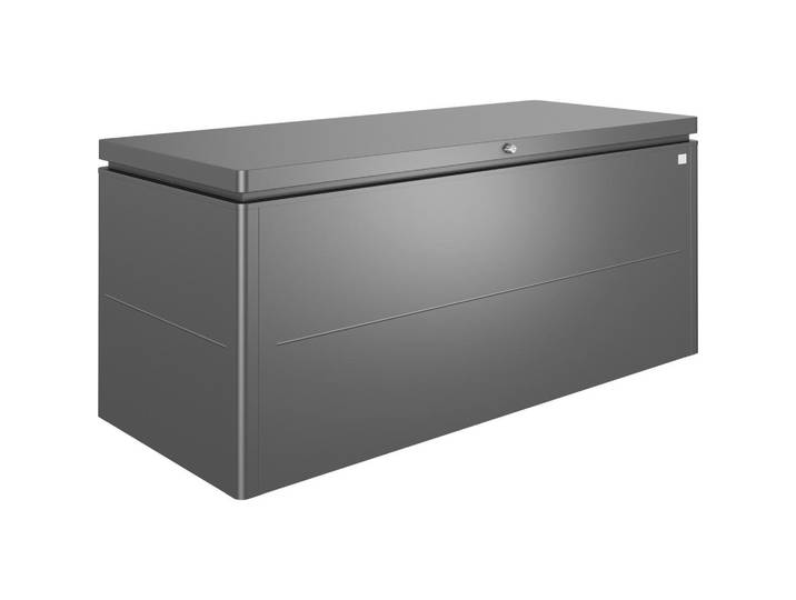 Biohort Kissenbox, Dunkelgrau, Metall, 200x90x85 cm, Deckel aufklappbar, regenabweisend, wetterbeständig, Gartenzubehör, Gartenbox