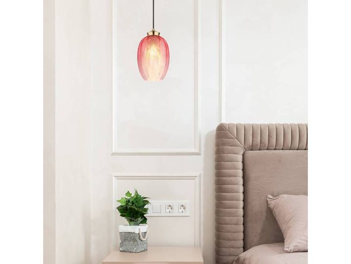 Globo Glas Hängeleuchte Jessica, dimmbar, rot, für Wohn- / Esszimmer, Glas
