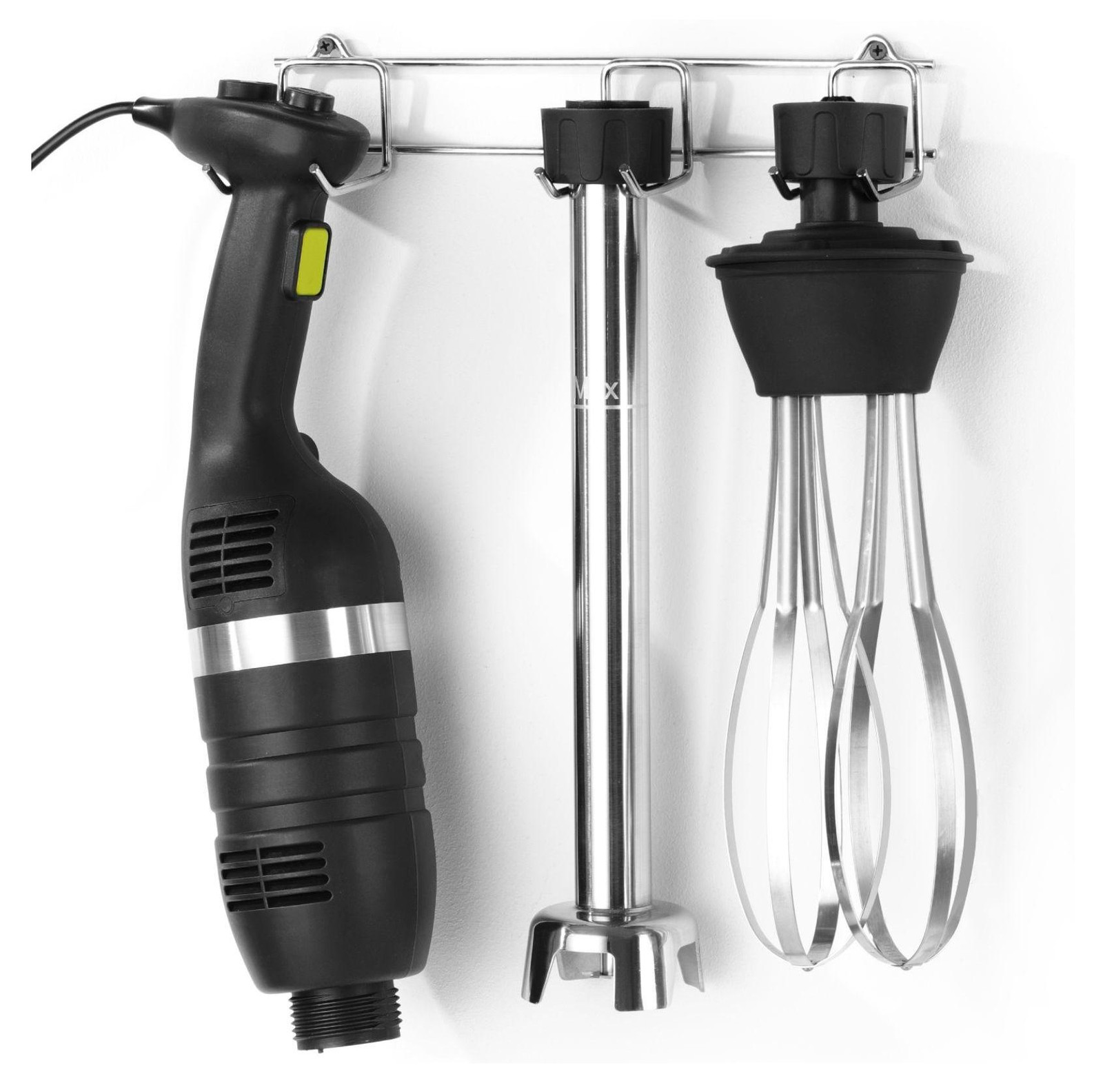 Hendi Kitchen Line Staafmixer 350W met garde en wandmontagebeugel, zwart, H 81,6 x B 11 x D 32,4 cm