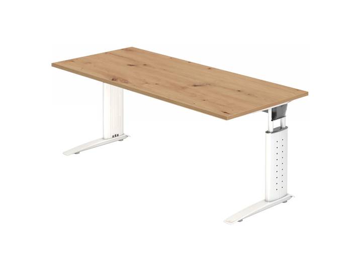 UNDA 19 W Schreibtisch 180 x 80 höhenverstellbar Asteiche/Silber