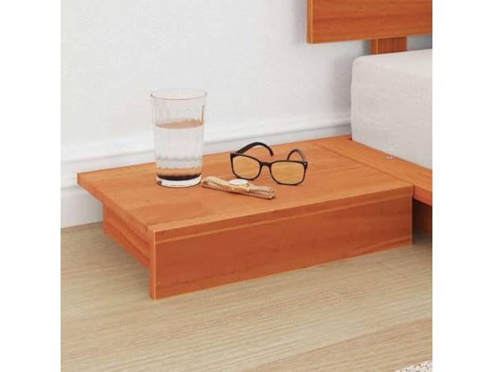KTHLBRH Bettgestell braun 100 x 200 cm Holz Modernes rechteckiges Design, Nachttisch inklusive, robuster Rahmen, pflegeleicht