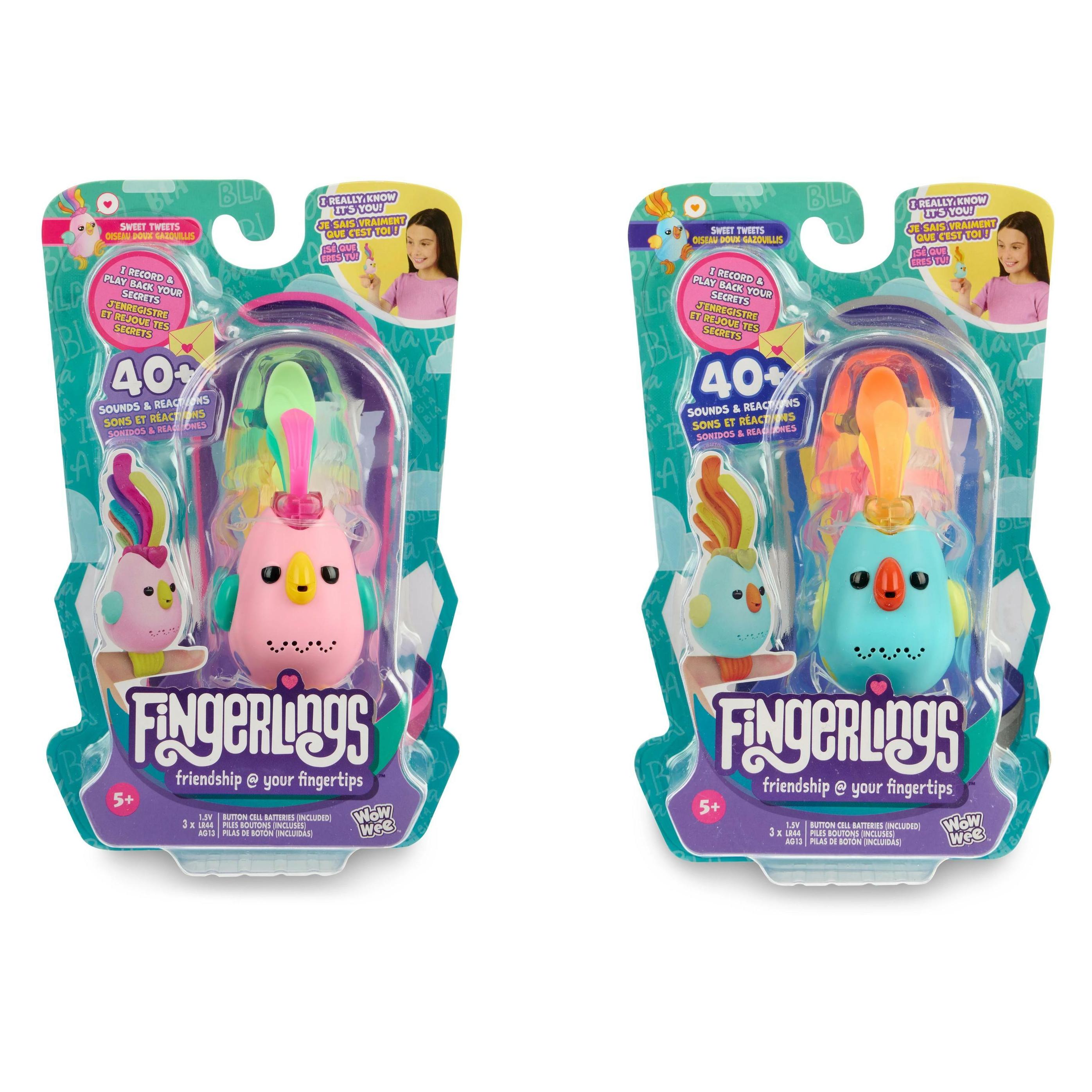 WowWee Fingerlings Sweet Tweets Interactive Bird: Debbie, Record & Play Secret Messages, 40+ Sounds & React (Multilingual) (3131)