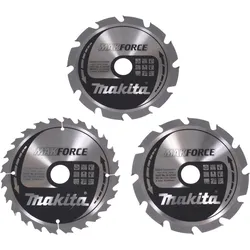 Makita Kreissägeblatt MAKFORCE Set 3Stk., 190/30 mm - 2x 12 Zähne - 1x 24 Zähne - 1,4 mm - Holz - B- - B-33906