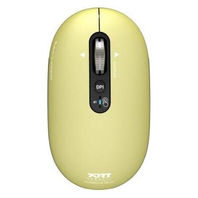 Port Designs PORT CONNECT Pure MAC, Bluetooth Rechargeable Wireless Mouse, FreeWheel, 3200 DPI, Lemon (Kabellos) (910506)