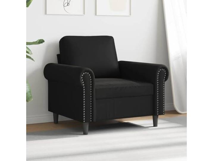 KTHLBRH Schwarzer Sessel 60 cm aus Kunstleder Gestell aus robustem Metall, Polsterung aus Schaumstoff, modernes Design, maximale Belastung 110 kg