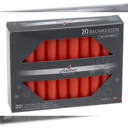 Steinhart Kerzen Baumkerzen durchgefärbt Rot 95 x Ø 13 mm, 20 Stück