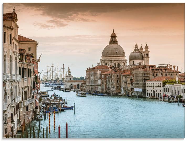 Glasbild ARTLAND Venedig Canal Grande I , braun (farbe bild(er): braun), B:80cm H:60cm, Bilder, Glasbild, in verschiedenen Grössen