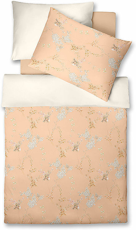 FLEURESSE Satin Bettwäsche BED ART 70x90cm/140x200cm Peach orange EG