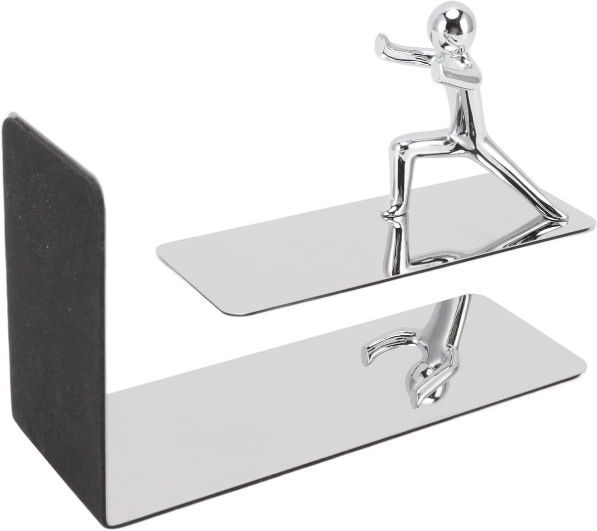 Set van 2 decoratieve metalen boekensteunen in zilver