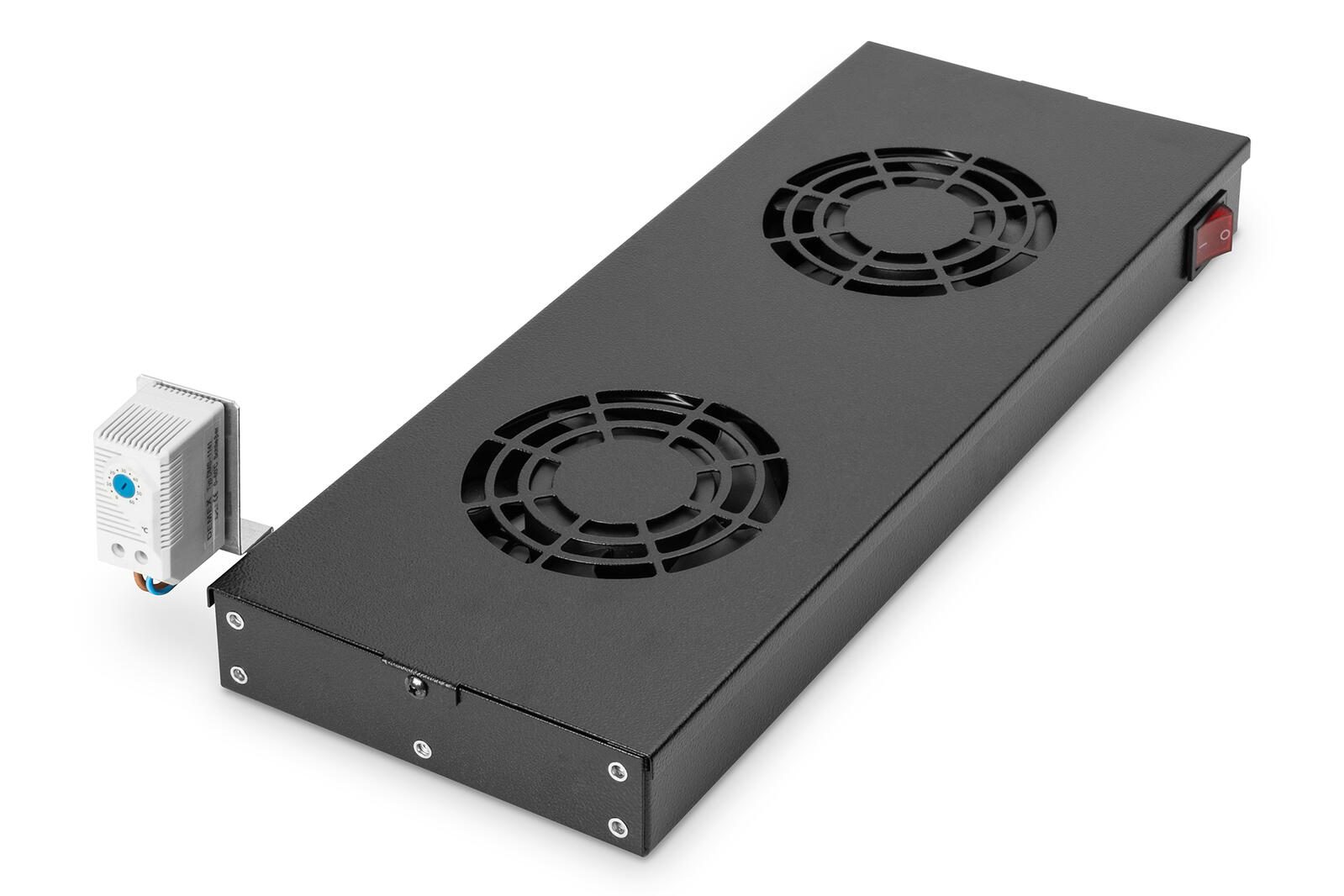 Digitus Lüftermodule für 19"-Schränke 2 Lüfter RAL9005 schwarz DN-19 FAN-2-HO-SW