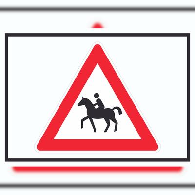 HB-Druck Achtung Reiter Symbol Schild A4 (210x297mm)