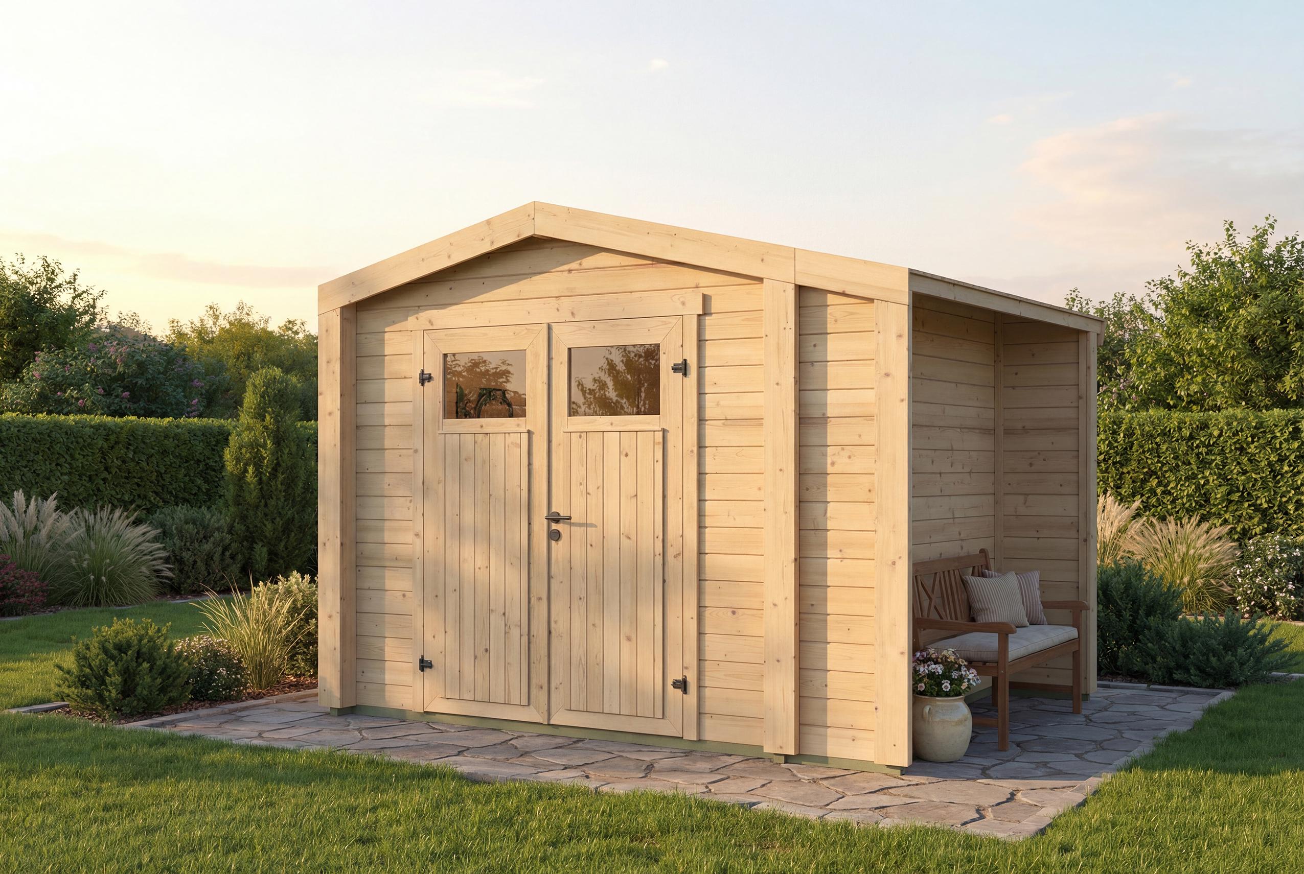 Gartenhaus Killarney, 300x250cm, Naturbelassen, 28mm