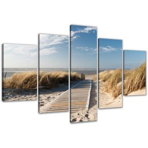 visario Wandbild Strand & Meer, Leinwand, mehrteilig, 200 x 100 cm