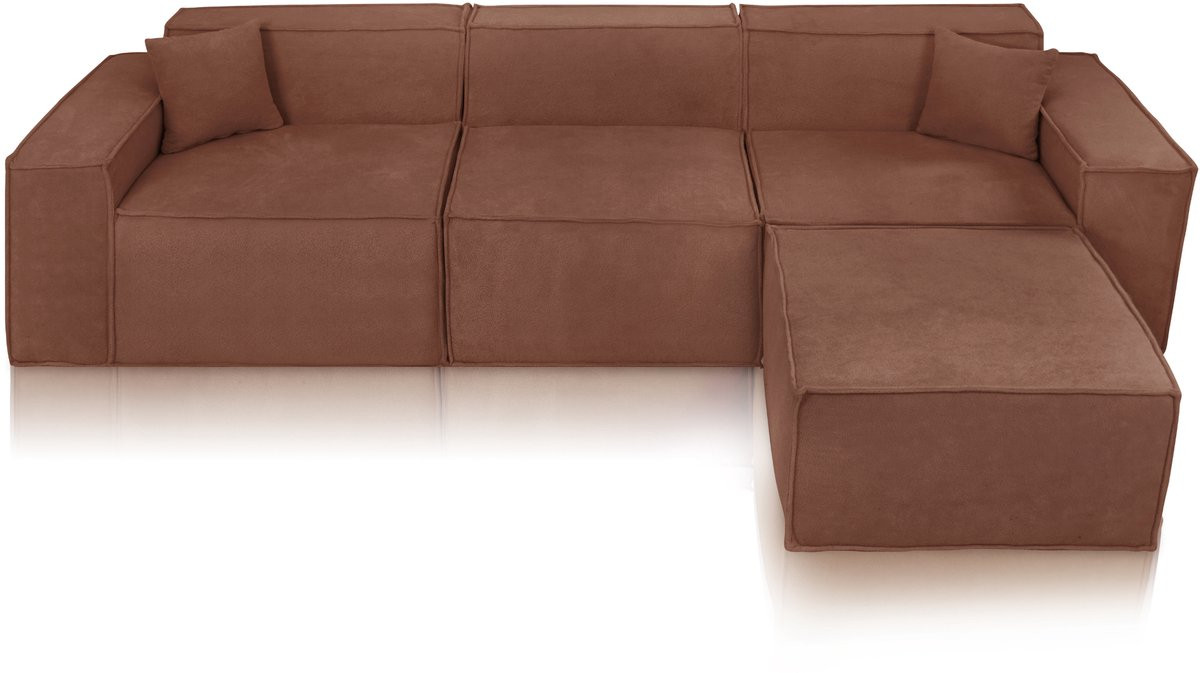Popsofa Beat Hoekbank Scandinavisch Design Bouclé Terracotta