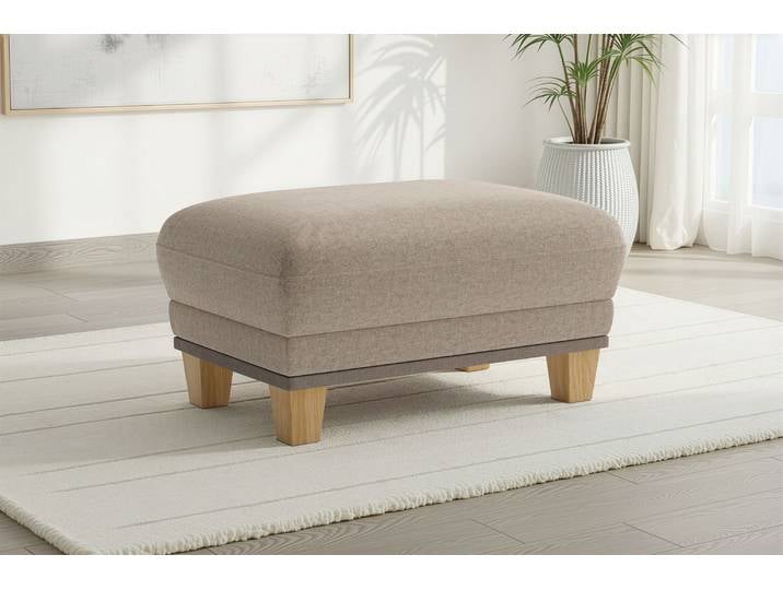 Polsterhocker SIT & MORE Concept , beige (taupe), B:90cm H:46cm T:60cm, 100% Polyester, Hocker, Polsterhocker, mit Buchefuß in drei Farben zur Auswahl