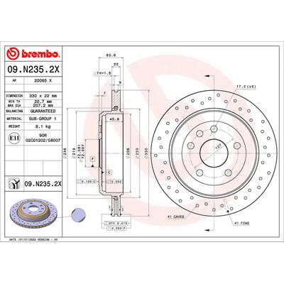 Brembo Bremsscheibe [Hersteller-Nr. 09.N235.2X] für Jeep, Dodge