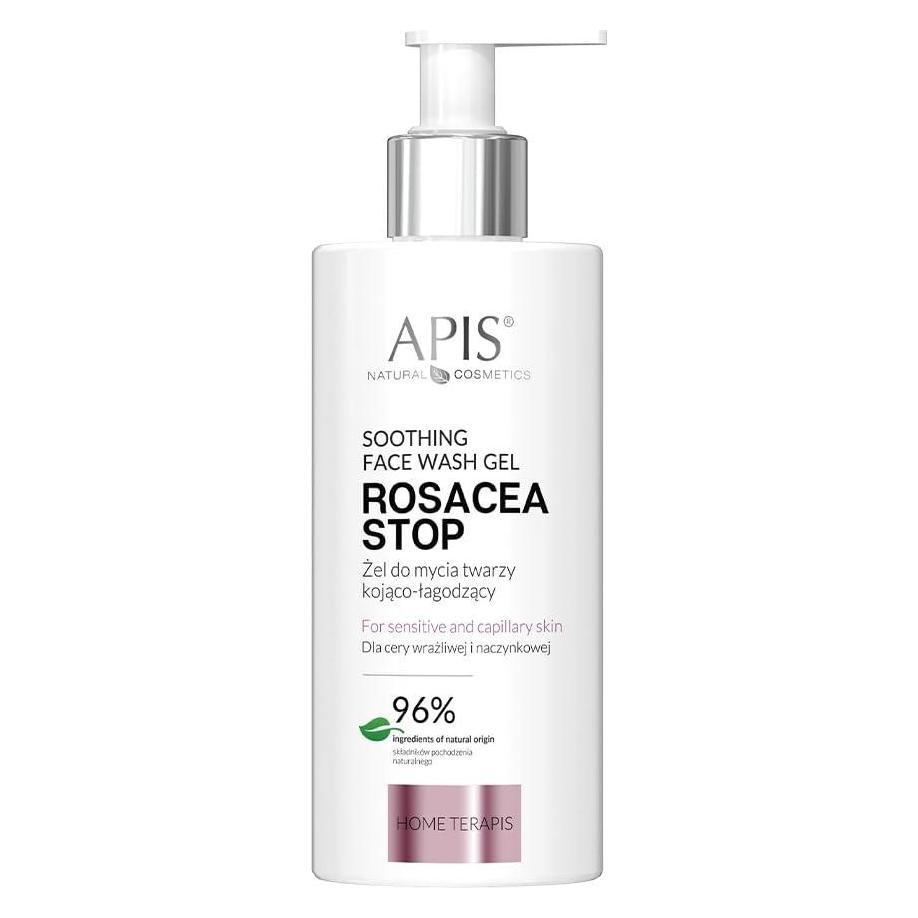 Apis Natural Cosmetics Apis Rosacea Stop Beruhigendes Gesichtswaschgel für empfindliche Kapillarhaut 300ml (Reinigungsgel, 300 ml) (49994428)