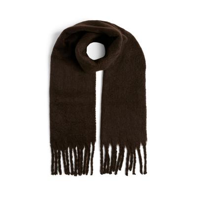 Schal PIECES "PCNIKITA LONG SCARF NOOS BC", Damen, braun (hot fudge), Strick, Kunstfaser, unifarben, Modetücher Schal, Kunstfaser