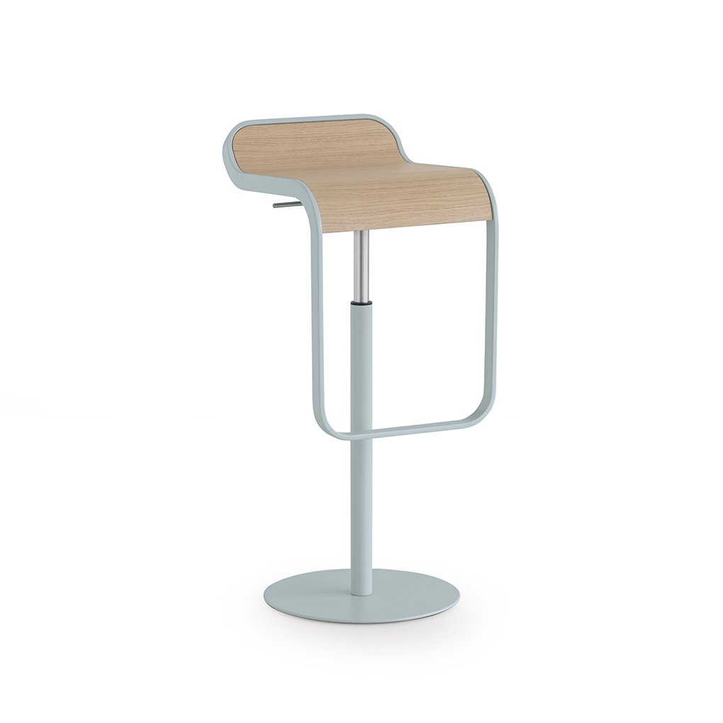 Lapalma Lem Barhocker celeste lackiert (höhenverstellbar 55 - 67cm, Eiche geblei... höhenverstellbar 55 - 67cm | Eiche gebleicht S7921VS