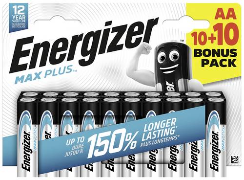 Energizer Max Plus Mignon (AA)-Batterie Alkali-Mangan 1.5V 20St.