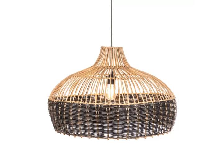 Grande suspension noire en rotin 60x60x40