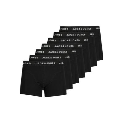 Trunk JACK & JONES "JACHUEY TRUNKS 7 PACK NOOS", Herren, Gr. L, 7 Stk., Jersey, schwarz, Jersey, Obermaterial: 95% Baumwolle, 5% Elasthan, unifarben, eng, Unterhosen
