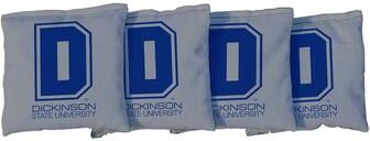 Skip's Garage Dickinson State DSU Blue Hawks Grey Cornhole Bags