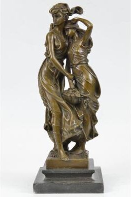 Bronzhaus Two Sisters Bronze Metal Statue Sculpture Clic Elegant Decor On Marble Base Moreau