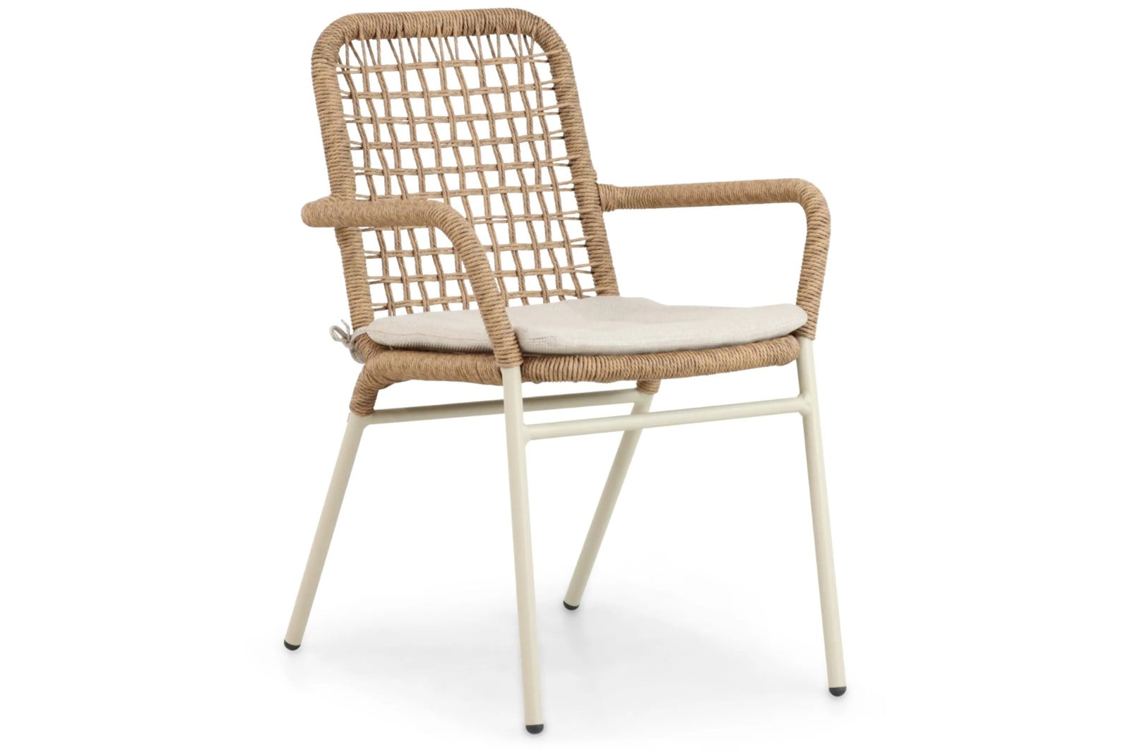 De Laan Projects Catalone dining tuinstoel met armleuningen en beige kussens