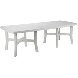 Dmora Gartentisch Messina, Ausziehbarer Esstisch, rechteckiger Mehrzweck-Gartentisch, 100 % Made in Italy, 160x90h72 cm, Weiß